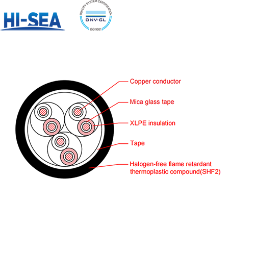 CHJPJ/NC XLPE Insulation Low Smoke Halogen Free Fire Resistant Marine Communication Cable